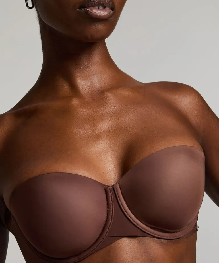 Jane Padded Strapless Underwired Bra - Brown