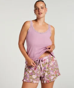 Jersey Pyjama Shorts - Purple