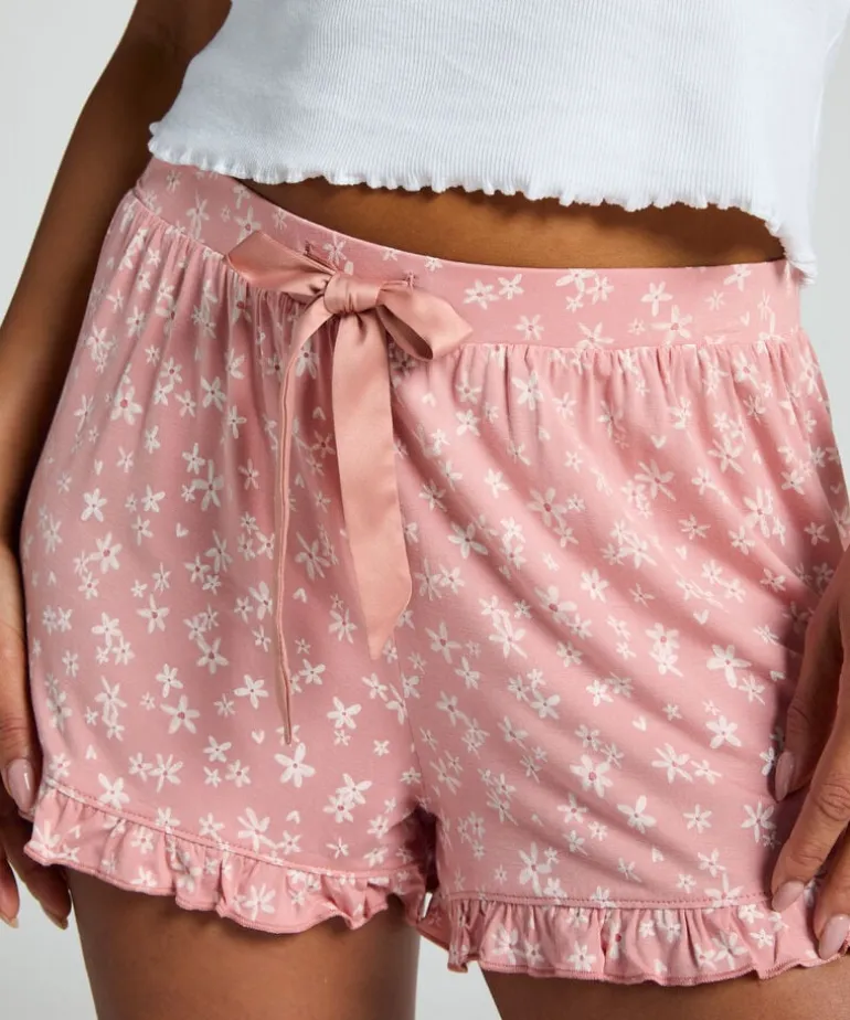 Jersey Ruffled Shorts - Pink