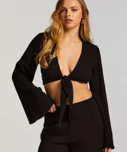 Knot Long Sleeve Top - Black