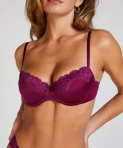 Lace & Shine Padded Underwired Bra - Purple