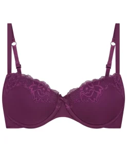 Lace & Shine Padded Underwired Bra - Purple