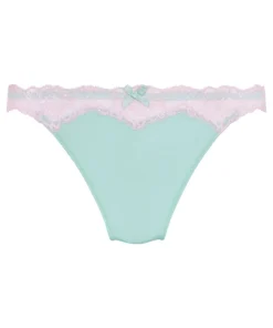 Lace & Shine Thong - Blue