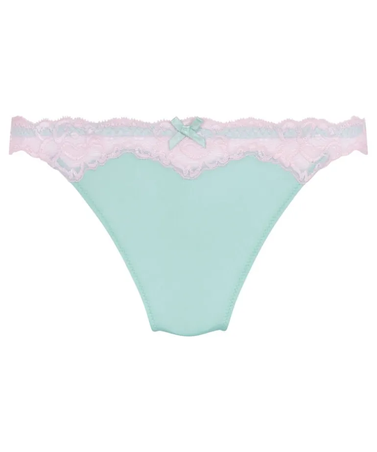 Lace & Shine Thong - Blue