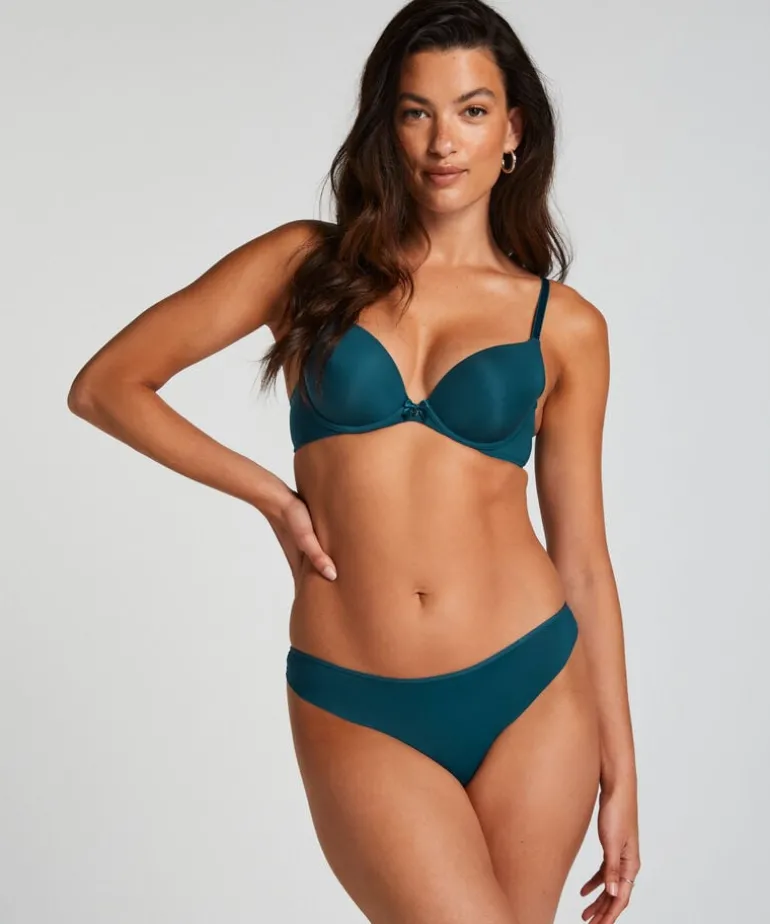 Lace Back Invisible Thong - Blue