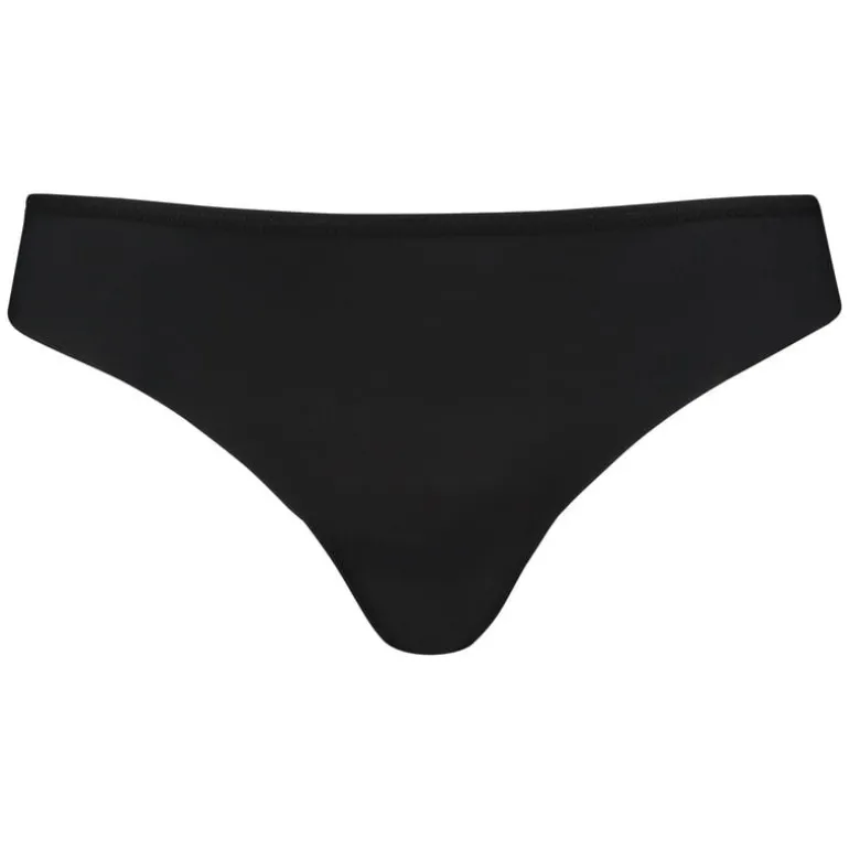 Lace Back Invisible Thong - Black
