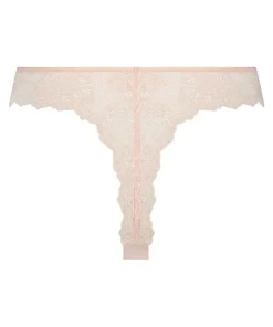 Lace Back Invisible Thong - Pink