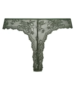 Lace Back Invisible Thong - Green