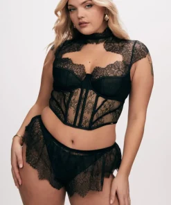 Lace Camille Top - Black
