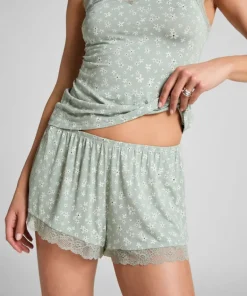 Lace Jersey Pyjama Set - Green