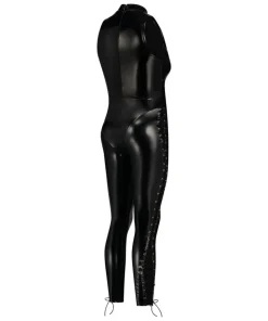 Lace Up Catsuit - Black