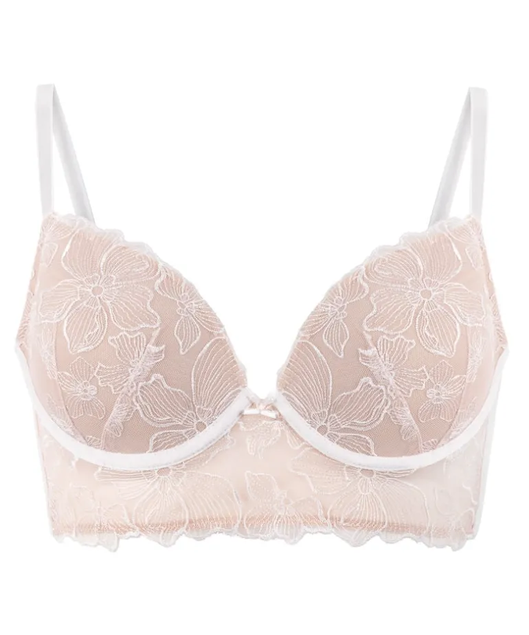 Lauren Padded Underwired Longline Bra - White
