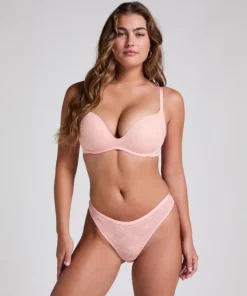 Lea Lace Padded Non-Wired Bra - Pink