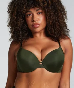 Lea Padded Underwired Push-Up Bra - Green
