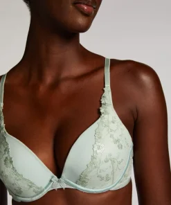 Lillia Padded Push-Up Underwired Bra - Green