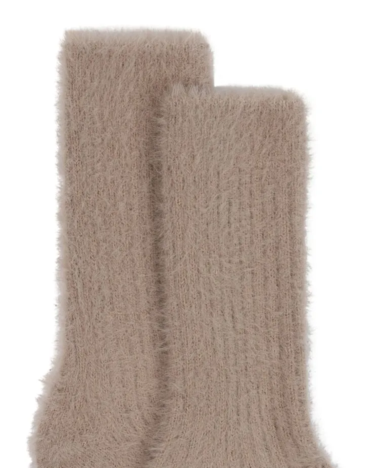 Liv Fluffy Socks - Beige
