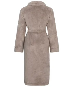 Long Fleece Bathrobe - Beige