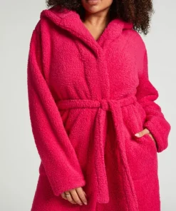 Long Fleece Bathrobe - Pink