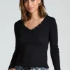 Long-Sleeved Pyjama Top - Black