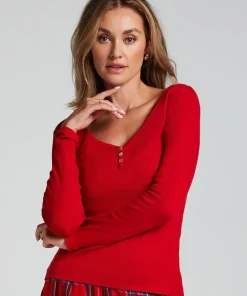 Long-Sleeved Pyjama Top - Red