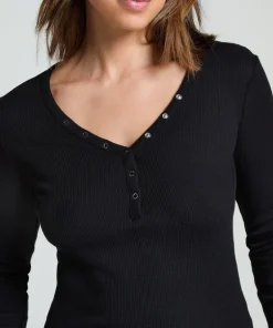 Long-Sleeved Pyjama Top - Black
