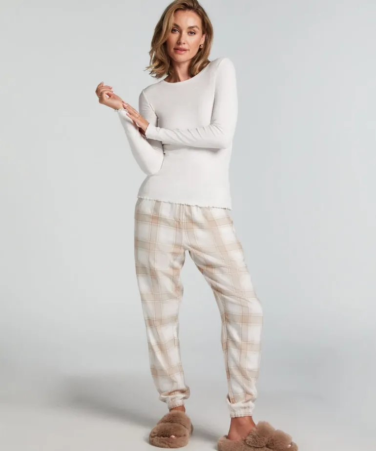 Long-Sleeved Pyjama Top - White