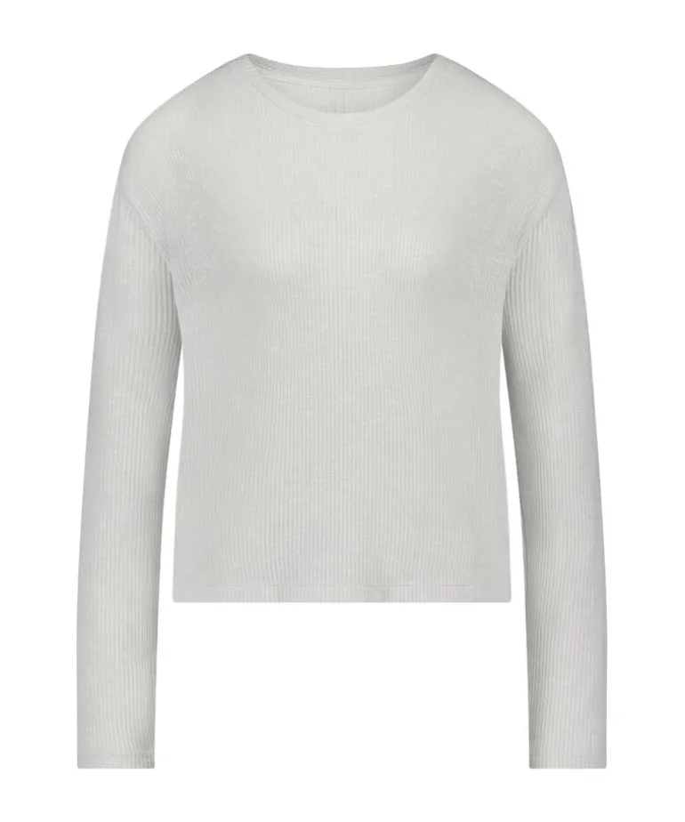 Long-Sleeved Pyjama Top - Beige
