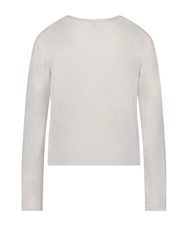 Long-Sleeved Pyjama Top - Beige