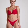 Luna High-Leg Bikini Bottoms - Red