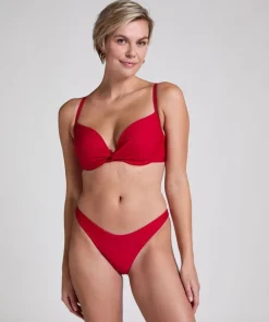 Luna High-Leg Bikini Bottoms - Red