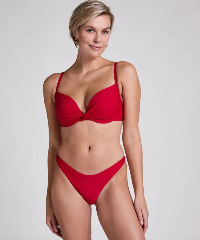 Luna High-Leg Bikini Bottoms - Red