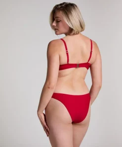 Luna High-Leg Bikini Bottoms - Red