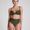 Luna High-Waisted Shaping Cheeky Bikini Bottoms - Green