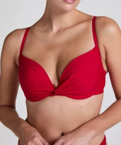 Luna padded bikini top - Red