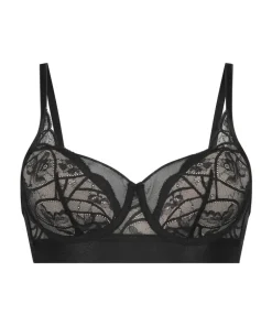 Luna Padded Underwired Longline Bra - Black
