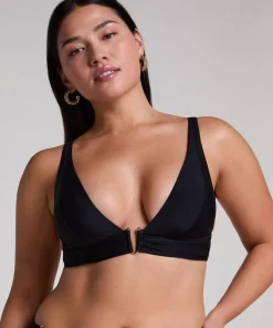 Luna Triangle Bikini Top - Black
