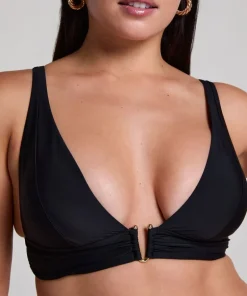 Luna Triangle Bikini Top - Black