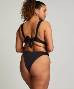 Luxe High-Leg Bikini Bottoms - Black