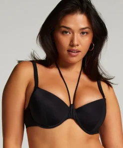 Luxe padded Underwired Bikini Top - Black