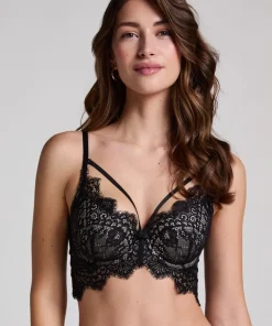 Marilee Padded Underwired Longline Bra - Black