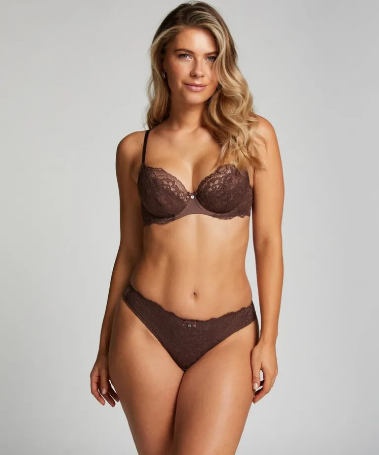 Marine Non-Padded Underwired Bra - Brown