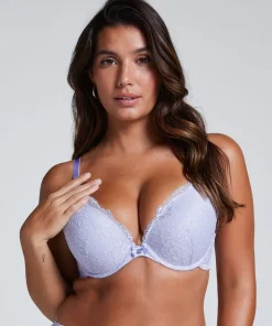 Marine Padded Push-Up Underwired Bra - Purple