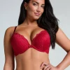 Marine Padded Push-Up Underwired Bra - Red