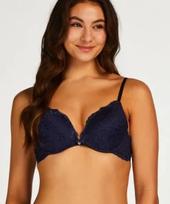 Marine Padded Push-Up Underwired Bra - Blue