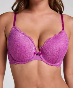 Marine Padded Push-Up Underwired Bra - Purple