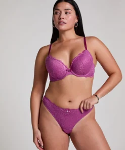 Marine Padded Push-Up Underwired Bra - Purple
