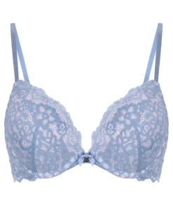 Marine Padded Push-Up Underwired Bra - Blue