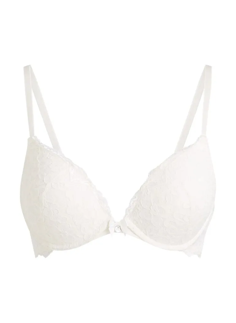 Marine Padded Push-Up Underwired Bra - White