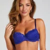 Marine Padded Underwired Bra - Blue