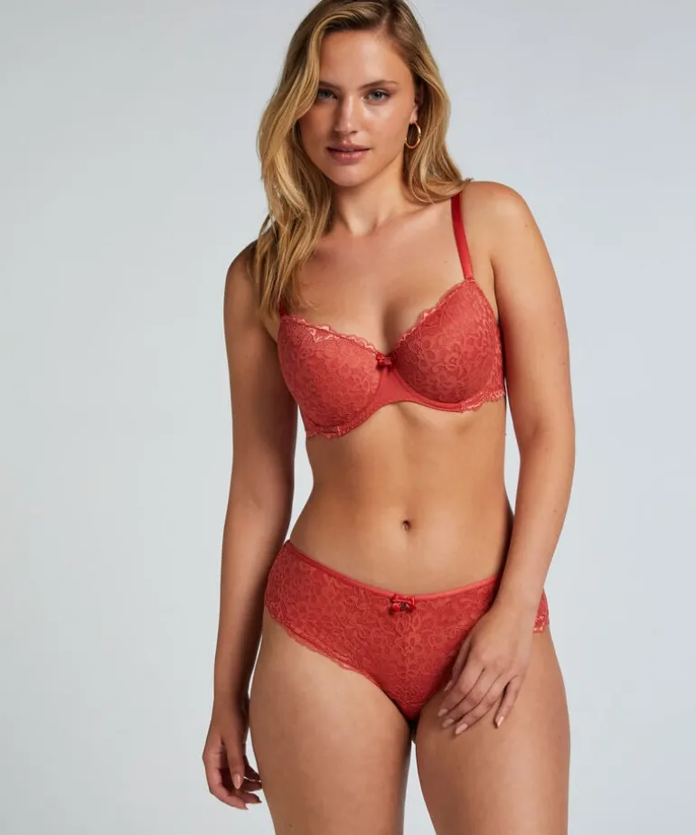 Marine Padded Underwired Bra - Red